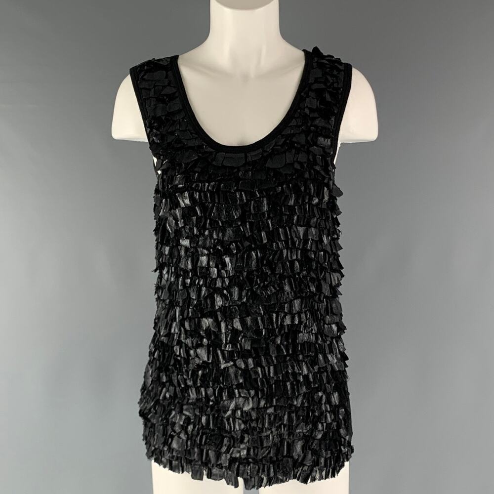 GIVENCHY Size S Black Ruffled Tank Casual Top
